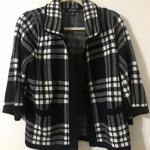 black and white plaid jacket